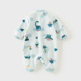 Dave&Bella Baby Girls/Boys Playful Multi-print Soft Fleece One-Pieces Cozy Romper