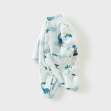 Dave&Bella Baby Girls/Boys Playful Multi-print Soft Fleece One-Pieces Cozy Romper