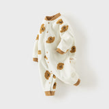 Dave&Bella Baby Girls/Boys Playful Multi-print Soft Fleece One-Pieces Cozy Romper