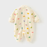 Dave&Bella Baby Girls/Boys Playful Multi-print Soft Fleece One-Pieces Cozy Romper