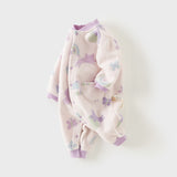 Dave&Bella Baby Girls/Boys Playful Multi-print Soft Fleece One-Pieces Cozy Romper