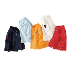 Dave&Bella Boys Spring Cotton Formal Polo Collar Shirt Tops