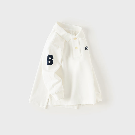 Dave&Bella Long Sleeve Polo Shirt for Spring and Autumn