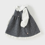 Dave&Bella Toddler Girls Navy Blue Noble Princess Toddler Dress