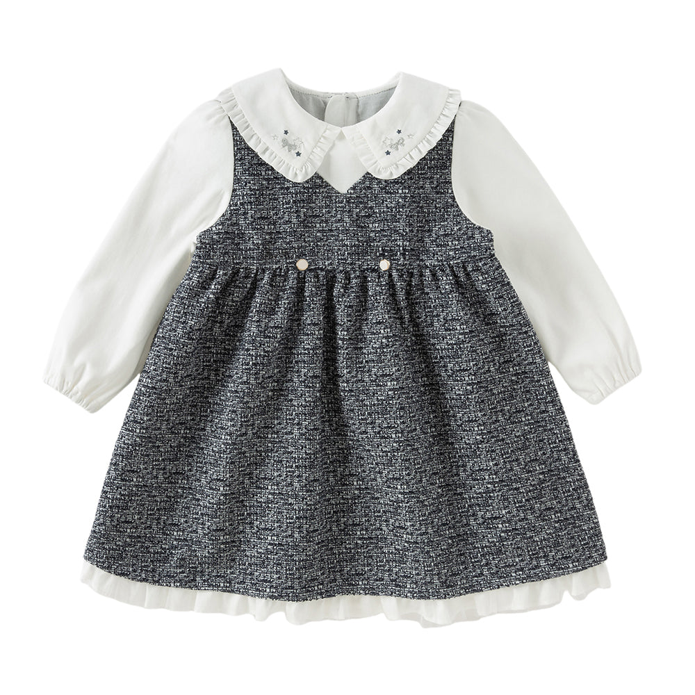 Dave&Bella Toddler Girls Navy Blue Noble Princess Toddler Dress