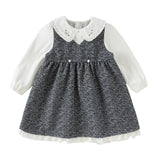 Dave&Bella Toddler Girls Navy Blue Noble Princess Toddler Dress