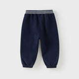 Dave&Bella Boys Toddler Casual Sport Navy Blue Drawstring Joggers Pants