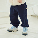 Dave&Bella Boys Toddler Casual Sport Navy Blue Drawstring Joggers Pants
