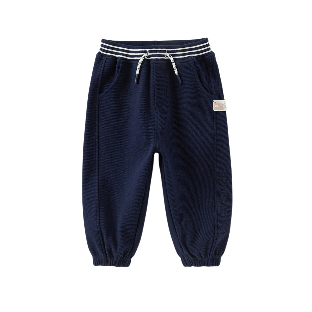 Dave&Bella Boys Toddler Casual Sport Navy Blue Drawstring Joggers Pants