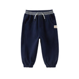 Dave&Bella Boys Toddler Casual Sport Navy Blue Drawstring Joggers Pants