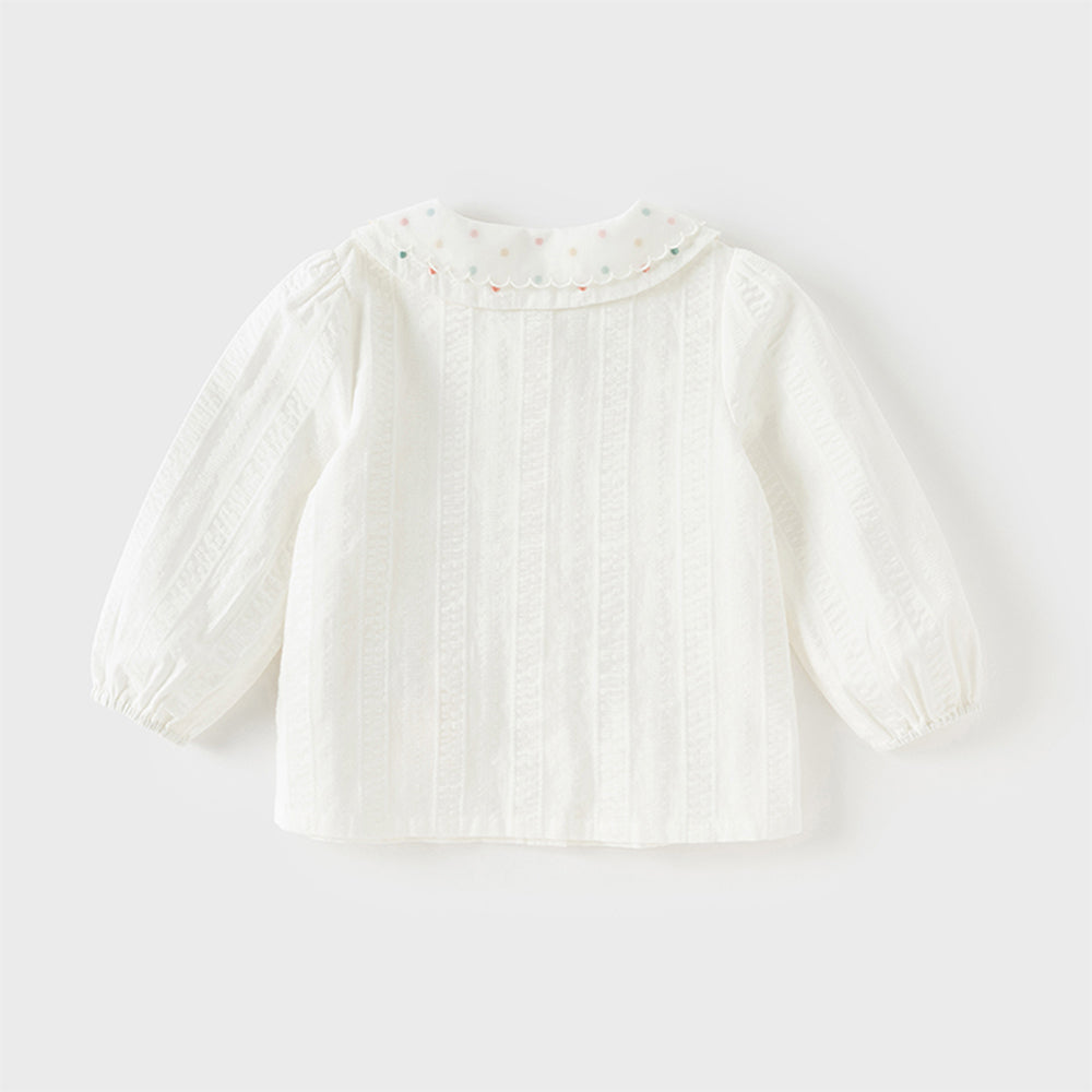 Dave&Bella Toddler Girls Cotton Doll Collar Elegance White Shirts