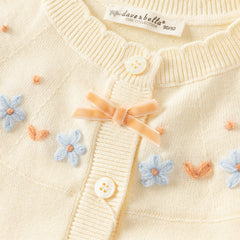 Dave&Bella Girls Autumn Vivid Cotton Yellow Sweater Cardigan Coat Top