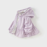 Dave&Bella Girls Toddler Purple Outwear Long Sleeve Sweet Warm Hooded Coat