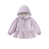 Dave&Bella Girls Toddler Purple Outwear Long Sleeve Sweet Warm Hooded Coat