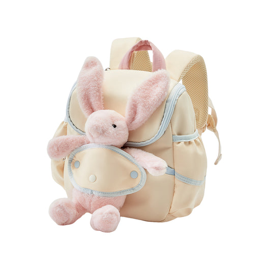 Dave&Bella Toddler Girls Cute Beige Plush Rabbit-shaped Adjustable School Backpacks