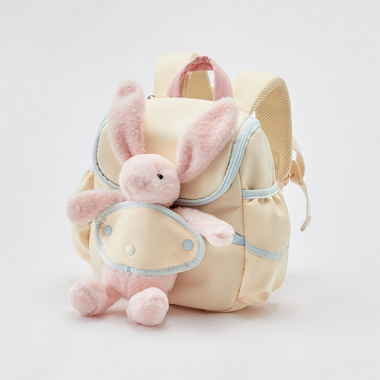 Dave&Bella Toddler Girls Cute Beige Plush Rabbit-shaped Adjustable School Backpacks