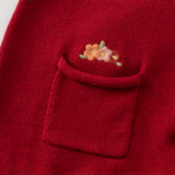 Dave&Bella Toddler Girls Adorable Red Cotton Outdoor Sleeveless Vests