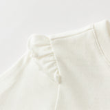 Dave&Bella Toddler Girls Soft Cotton White Classic T-shirts