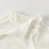 Dave&Bella Toddler Girls Soft Cotton White Classic T-shirts