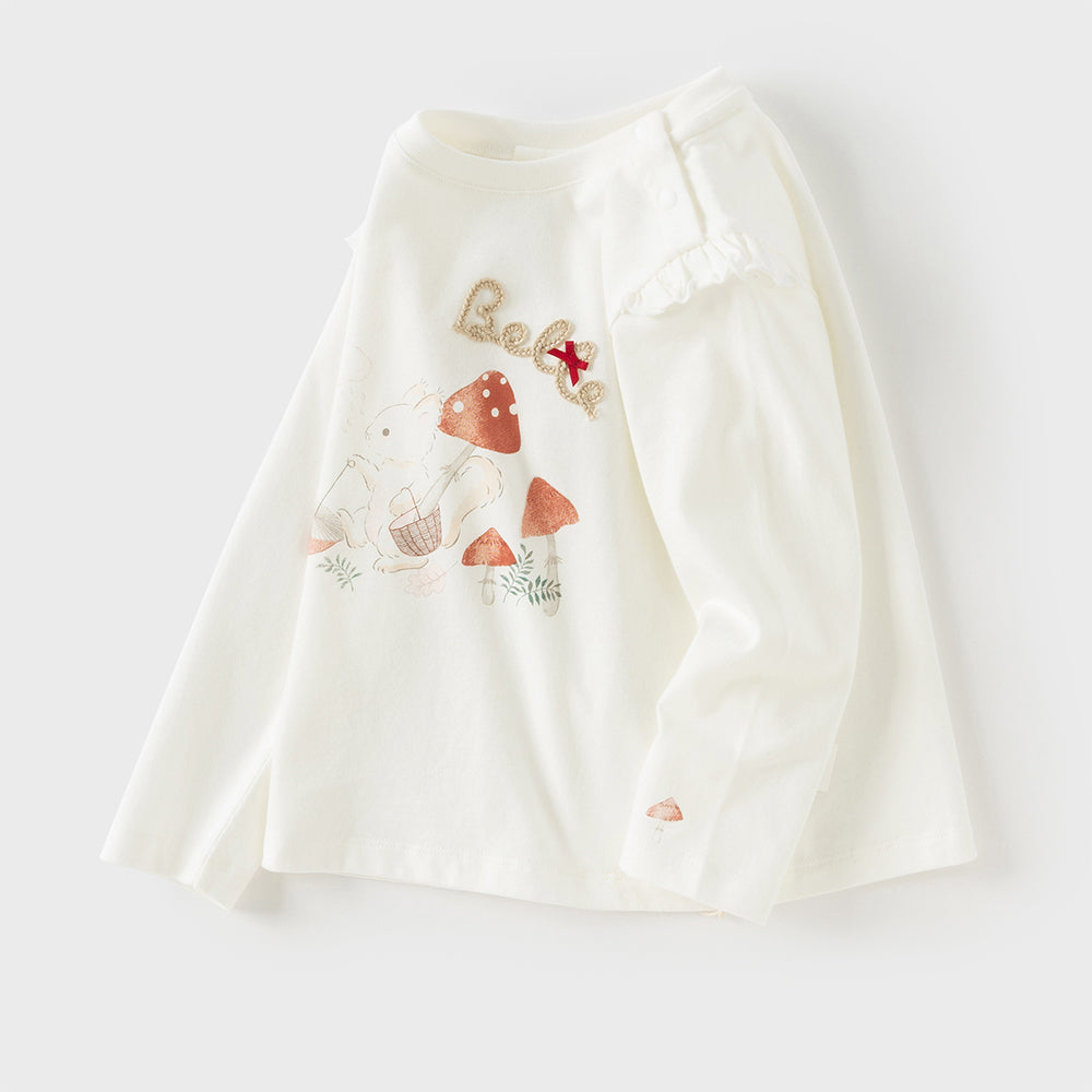 Dave&Bella Toddler Girls Soft Cotton White Classic T-shirts