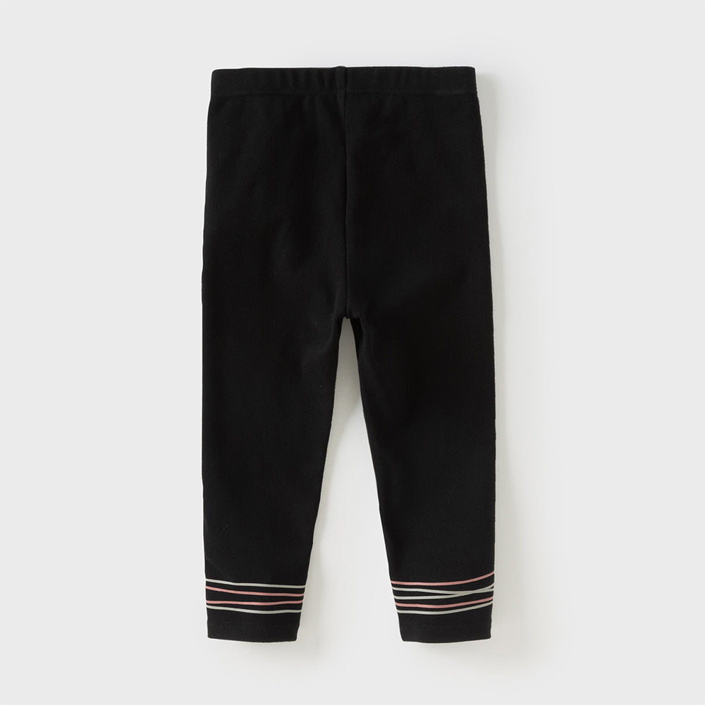 Dave&Bella Toddler Girls Black Slim Fit Stretch Leggings