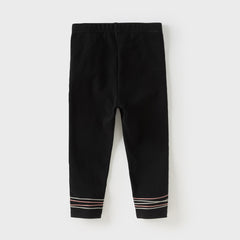 Dave&Bella Toddler Girls Autumn Black Slim Fit Stretch Leggings Pants