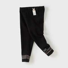 Dave&Bella Toddler Girls Autumn Black Slim Fit Stretch Leggings Pants