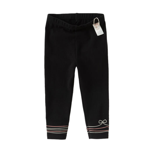 Dave&Bella Toddler Girls Autumn Black Slim Fit Stretch Leggings Pants