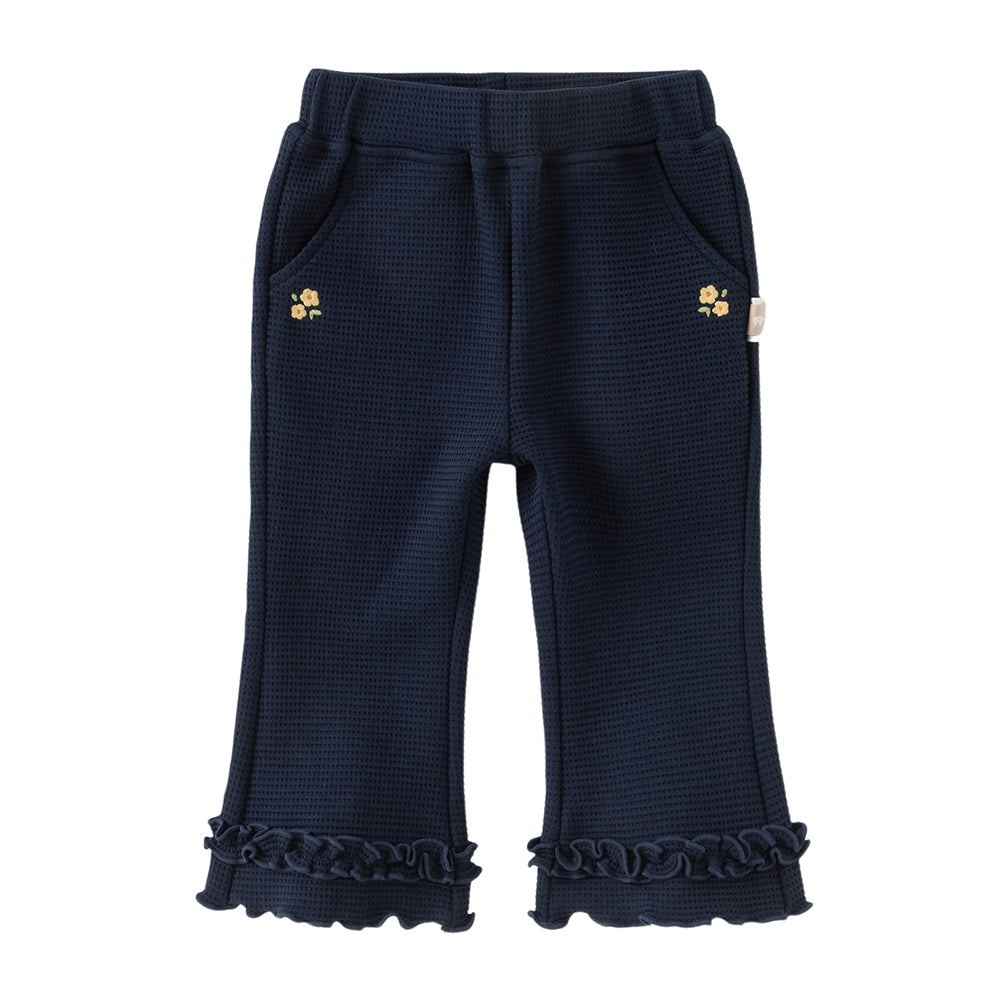 Dave&Bella Toddler Girls Grey/Navy Blue Casual Straight-leg Pants