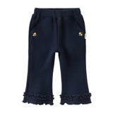 Dave&Bella Toddler Girls Grey/Navy Blue Casual Straight-leg Pants