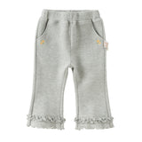 Dave&Bella Toddler Girls Grey/Navy Blue Casual Straight-leg Pants
