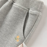 Dave&Bella Toddler Girls Grey/Navy Blue Casual Straight-leg Pants