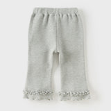 Dave&Bella Toddler Girls Grey/Navy Blue Casual Straight-leg Pants