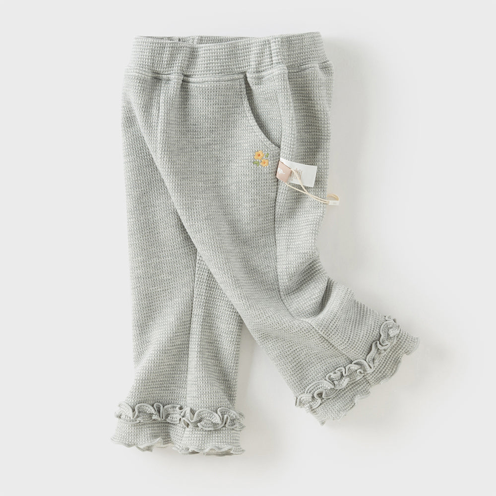 Dave&Bella Toddler Girls Grey/Navy Blue Casual Straight-leg Pants