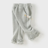 Dave&Bella Toddler Girls Grey/Navy Blue Casual Straight-leg Pants