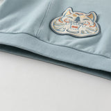 Dave&Bella Toddler Boys Leisure Smoke Blue Hooded Sweatshirt Top Pants Sets