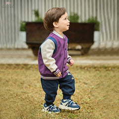 Dave&Bella Boys Autumn Outdoor Varsity Jackets Coat