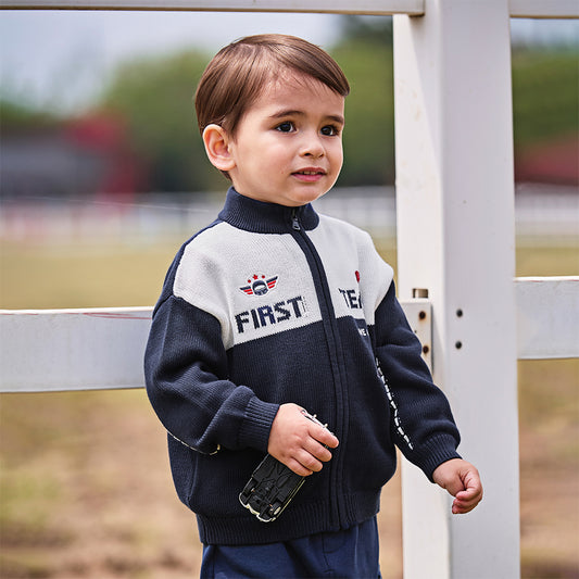 Dave&Bella Toddler Boys Autumn Blue Cotton Casual Coats