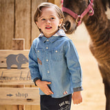 Dave&Bella Toddler Boys Casual Cotton Blue Hoodies Shirt Top