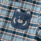 Dave&Bella Toddler Boys Cotton Formal Blue Plaid Shirt Top