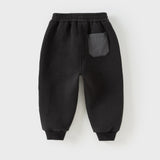 Dave&Bella Boys Toddler Cool Black Outdoor Sports Drawstring Joggers Pants