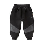 Dave&Bella Boys Toddler Cool Black Outdoor Sports Drawstring Joggers Pants