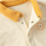 Dave&Bella Toddler Boys Beige Cozy Cute Fleece Shirts Tops