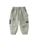 Dave&Bella Boys Toddler Grey Green Quick-Drying Overalls Drawstring Pants
