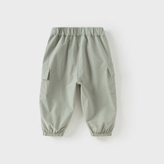 Dave&Bella Boys Autumn Grey Green Quick-Drying Overalls Drawstring Pant