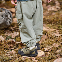 Dave&Bella Boys Autumn Grey Green Quick-Drying Overalls Drawstring Pant
