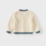 Dave&Bella Toddler Boys Beige Casual Knit Sweater Cardigan Tops