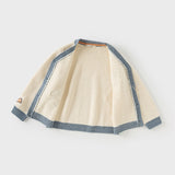 Dave&Bella Toddler Boys Beige Casual Knit Sweater Cardigan Tops
