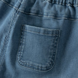 Dave&Bella Toddler Boys Simple Denim Blue Straight-leg Wide Jeans