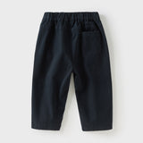 Dave&Bella Toddler Boys Khaki/Navy Blue Cotton Casual Pants